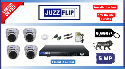 JUZZFLIP 4 CHANNEL 5 MP COMBO (4 Cameras)