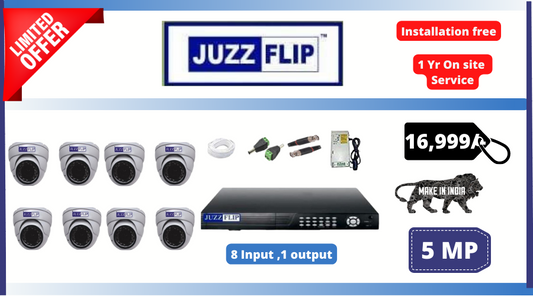 JUZZFLIP 8 CHANNEL 5 MP COMBO ( 8 Cameras )